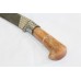 Dagger Knife Damascus Steel Blade Orange Jade Stone Handle Silver Koftgiri D53